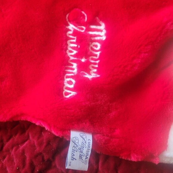 Chrisha Plush Christmas Stocking Moose Embroidered Merry Christmas 1988 - Picture 4 of 9